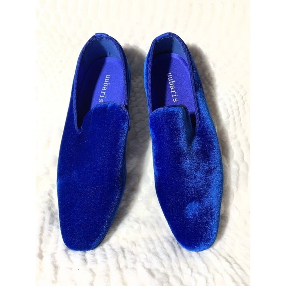 Uubaris Blue Velvet Slip-On Loafers, Size 10.5, NWOB